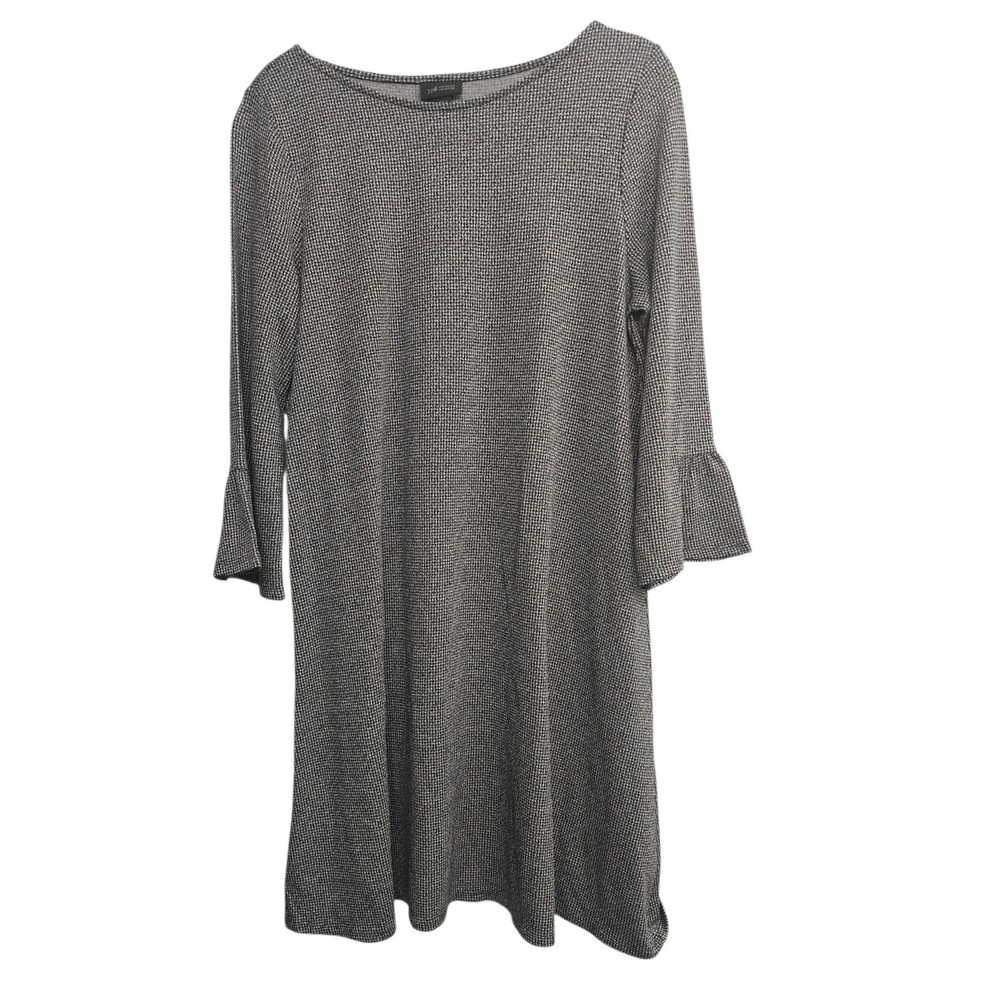 J Jill Wearever Houndstooth Dress Dark Academia Minimalist Lagenlook Petite‎ M